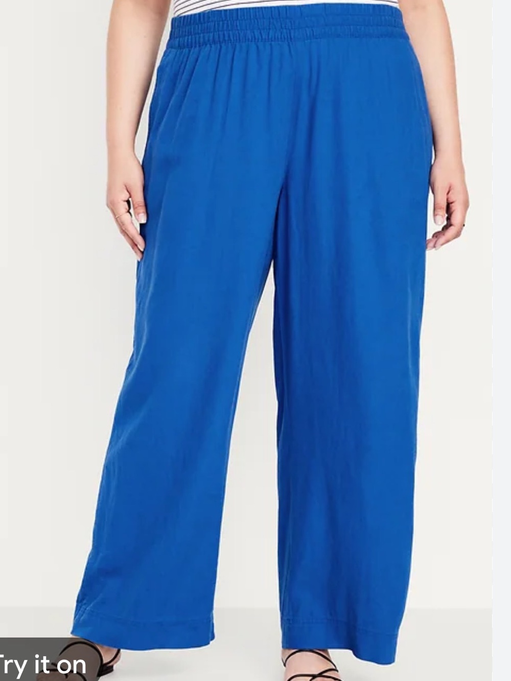 NWOT old navy linen blend wide leg pants size xl